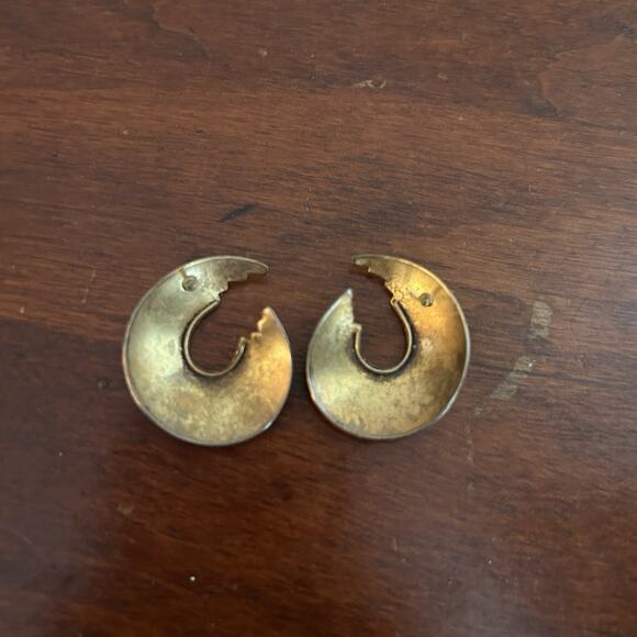 Vintage Purple Enamel Ombré Stripes Earrings 80s - Picture 3 of 4